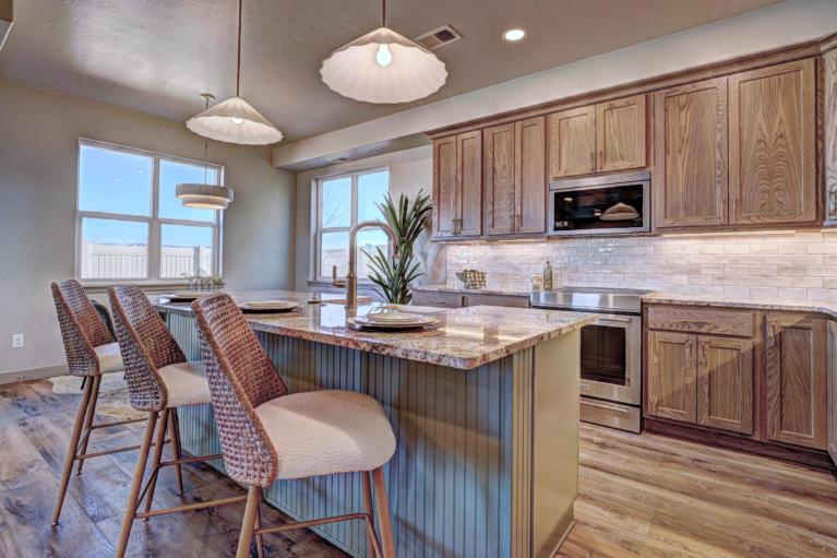 2 Story Lilac European Farmhouse Kitchen